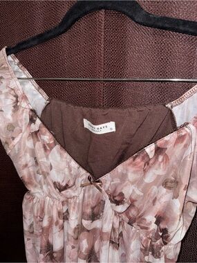 Good Days Floral Pink Brown Sleeveless Dress